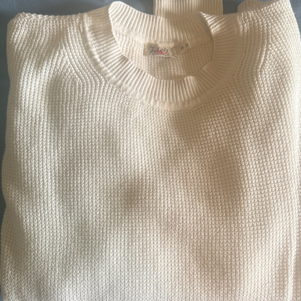 Faherty Ivory Crew Neck Sweater - Picture 4 of 4